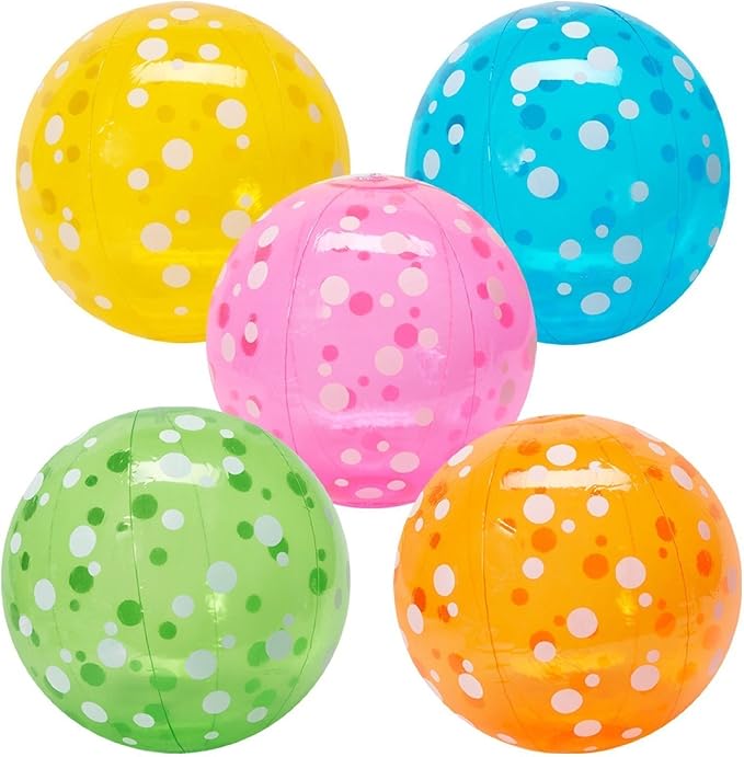 Fun Express Inflatable Polka-Dot Beach Balls (1 Dozen)