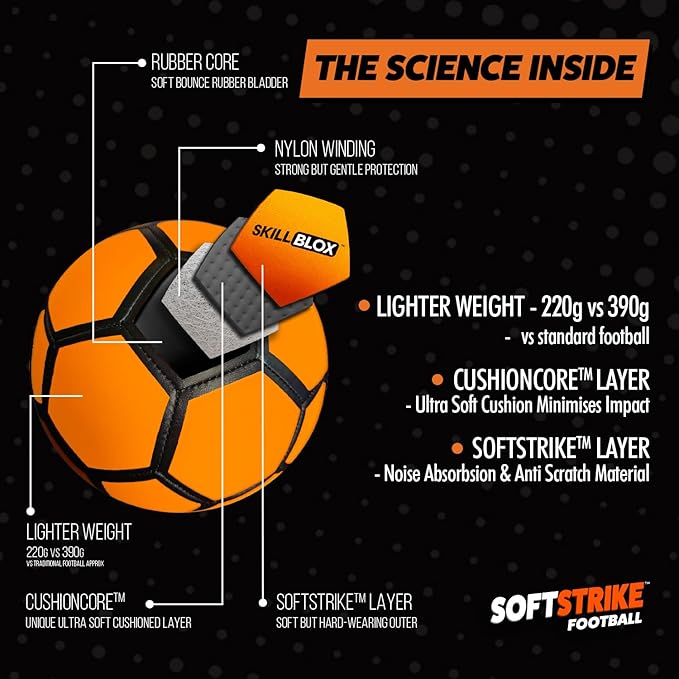 SoftStrike Home Indoor Skills Training Soccer Ball - Soccer Gifts for Boys - Skills Ball for House - Size 4