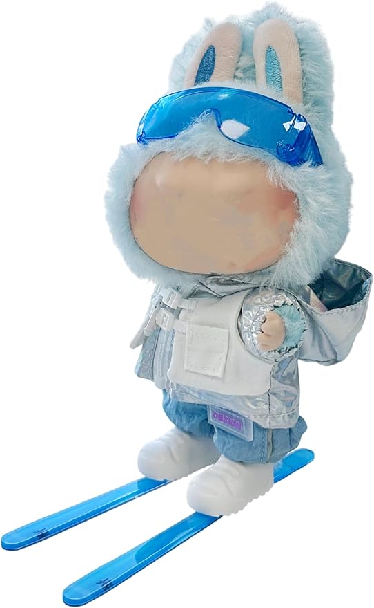 Clothes for 17cm Doll, 5 pcs Set Doll's Outfits Luxury Sports Skiing Shirt Pants Glasses Ski Boots Accessories Fashion Stylish Adorable Dolls Clothes (No Doll) (Luxury Skiing Blue)