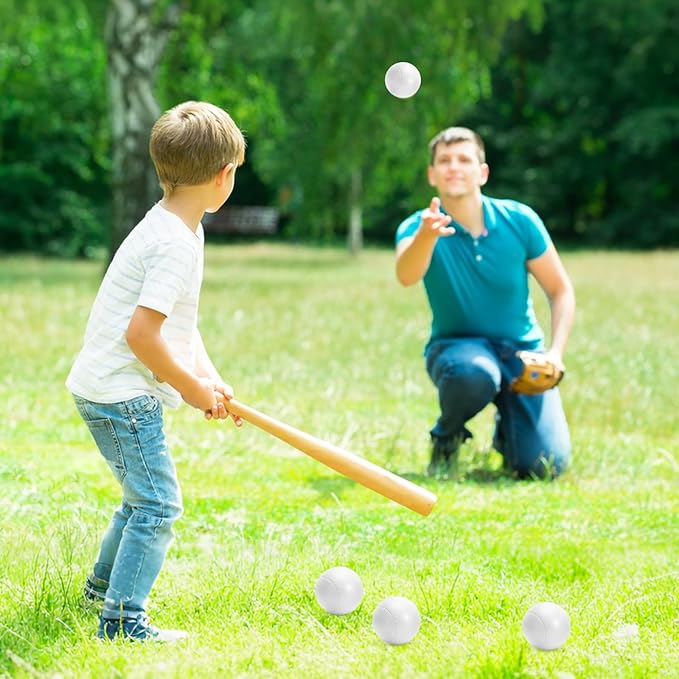 YongnKids 12 Pcs Toddler Baseball Balls Replacement T-Ball, 2.56" Plastic Baseballs with Mesh Bag Perfect for Tee-Ball Practice, Baseball Hitting & Training,Softball,Sports Theme Party Favors Gifts