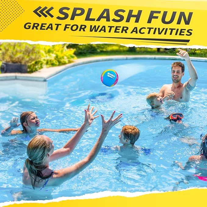 Bambilo Water Skipping Ball | 2-Pack Bounce Balls | Water Bouncing Beach Balls & Grip Ball | Pool Toys for Kids Age 5-8-12 | Great Summer Water Toy for Beach Swimming Pool River Lake