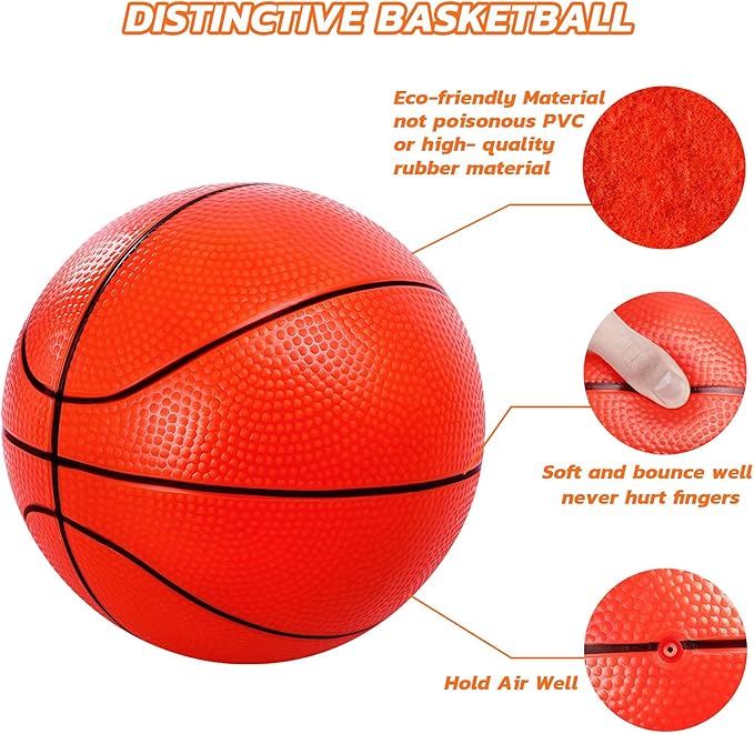 TNELTUEB Mini Basketball Replacement 8.5 Inch Pool Basketballs Ball Hoop Indoor Outdoor Toy, Fits All Standard Swimming Pool Basketball Hoop Pool Game Toy Water Games