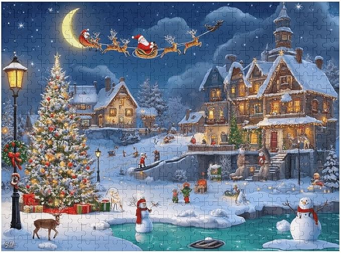 Snow Scene - 500 Piece Jigsaw Puzzle for Adults - Challenging Puzzle Perfect for Game Nights - Finished Size is 20.5 x 15 -Gift for Christmas, Anniversary, Birthday,Family