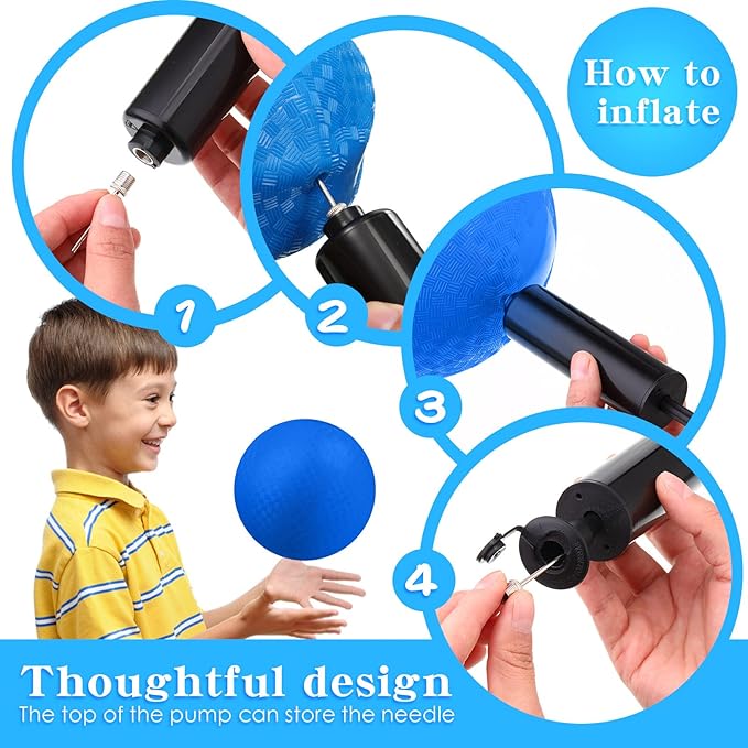 Yunsailing 24 Pack Dodgeballs Bulk 6 Inch Operation Christmas Playground Balls Rubber Bouncy Inflatable Kickball with Pump for Kids Adult Outdoor Handball Game Christian Donation Gift (Blue)