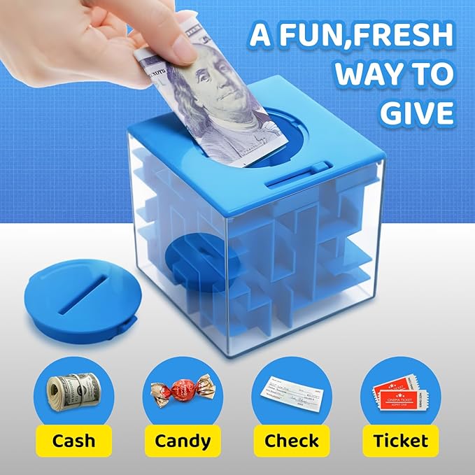 4 Packs Money Maze Puzzle Boxes, Money Gift Boxes for Cash Pop Up, Money Puzzle Box for Cash Gift Kids Adults