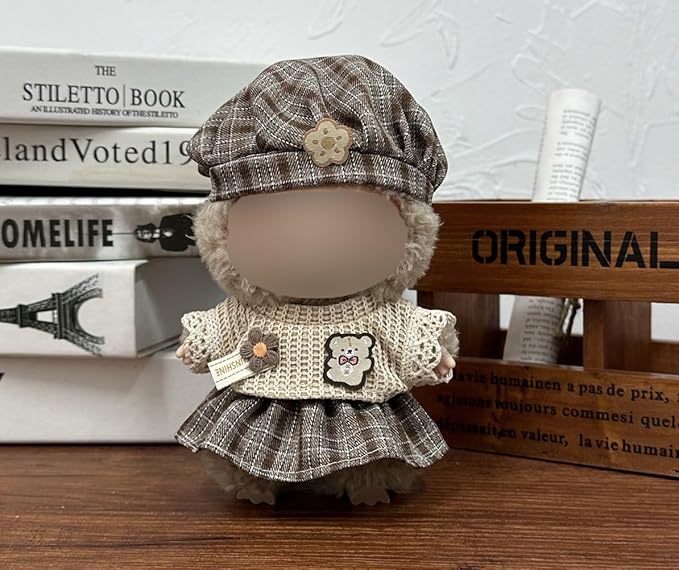 Clothes for 15/17cm Dolls - 6 Set Clothes for 6.7 Inch Dolls, Premium Stylish Outfit with Accessories for Play & Display（No Doll） (SET1)