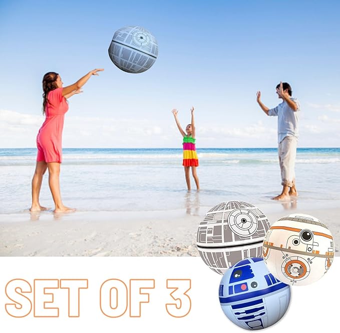 Large Play Balls Set of 3 - Fun Indoor and Outdoor Gift, Size 14 Inches - Can Use for Play/Room Decor/Party Decor/Pool Inflatable Water Toys - Size Large