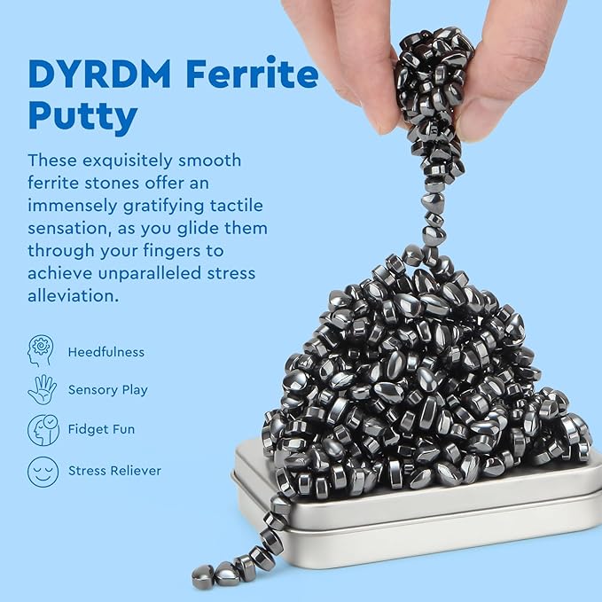 300+ Original Ferrite Putty Black, Sensory Stones, Adult Fidget Stress Relief Desk & Office Item, Ferrite Stones Stocking Stuffers Gifts