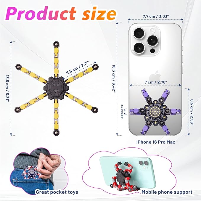 Easter Basket Stuffers,Transformable Fidget Spinners Toys 4 Pcs for Kids and Adults Stress Relief Sensory Toys for Boys and Girls Age 8-13 Fingertip Gyros Easter Party Favors Birthday Gifts for Teens