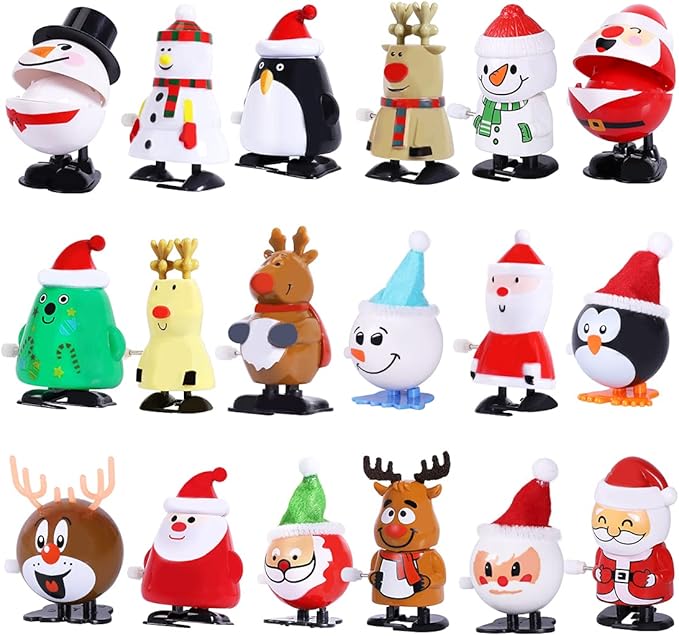 Max Fun 18pcs Christmas Stocking Stuffers Wind Up Toys Assortment for Party Favors & Goody Bag Fillers
