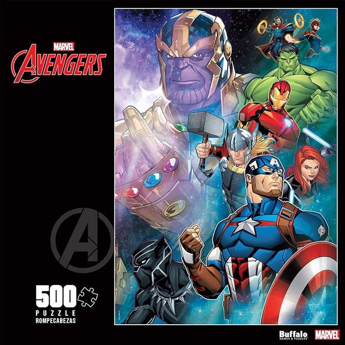 Buffalo Games - Marvel - Thanos vs. The Avengers - 500 Piece Jigsaw Puzzle for Adults -Challenging Puzzle Perfect for Game Nights - Finished Size is 21.25 x 15.00