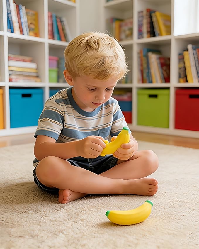 Stretchy Glue-Sand Filled Rubber Banana, Latex Soft Decompression Toy, High-Elastic Stretchable Squishy Banana Toy, Decompression Toy for Adults and Children (Bananas -2 Pack)