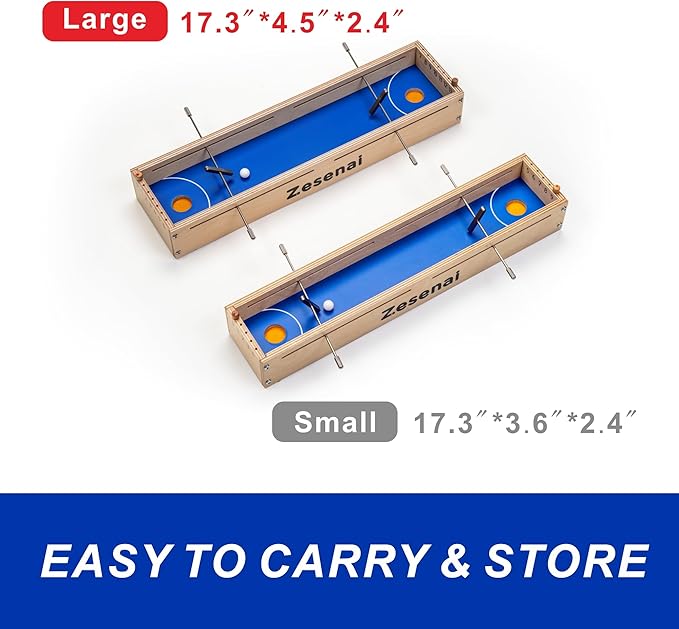 Micro Football Game – 2-Player Wooden Tabletop Skill Game, Mini Foosball & Hockey Fast-Action Play, Family Night or Friends Party, Soccer Board Game Gift for Kids & Adults