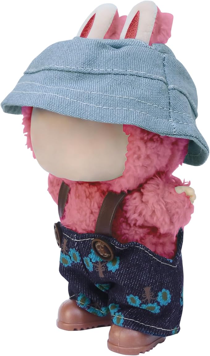 17cm Doll Clothes Sets(No Doll) Flower Jeans Outfits Handcrafted Designer Clothes Including Hat Overall and Shoes