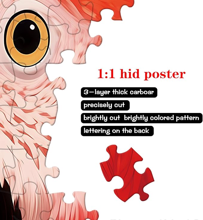Jigsaw Puzzles for Adults 1000 Pieces - Challenging Fun Puzzles Stunning Art Wall Decor, Gift for Adult Puzzle Lovers, Family Game, Red Parrot