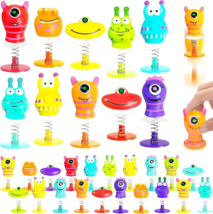 30 PCS Spring Launchers Toys,Big Eye Monster Jumping Popper Toy,Pop Up Bouncy Spring Toys for Kids,Pinata Toys,Goodie Bags,Easter Stuffers,Classroom Prizes Rewards