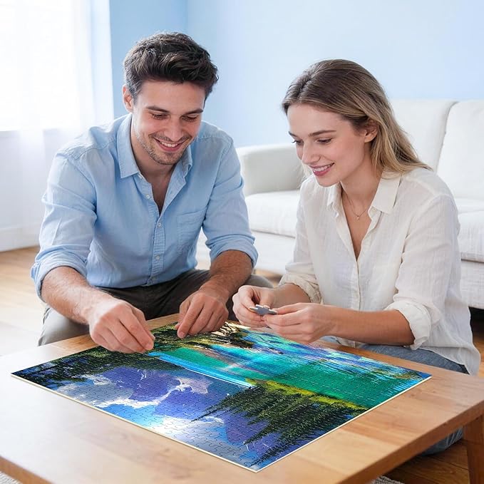 500 Pieces Puzzles for Adult Jigsaw Puzzle 500 Piece Puzzle Elderly Puzzle Mountain Forest Lake Puzzles Gift for Mom Dad Family Friend Family Activity Games Home Decor Wall Art 20.5x15IN