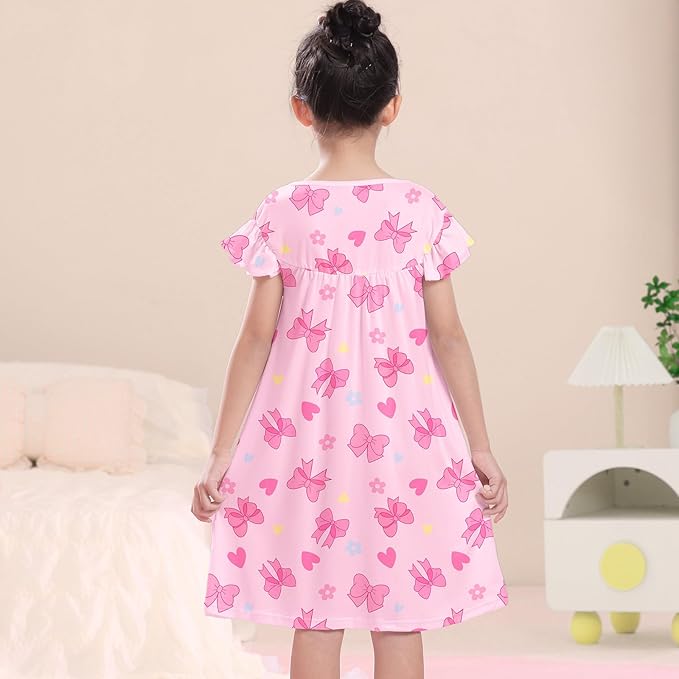 ICOSY Matching Doll & Girls Nightgowns Clothes Girls Pajamas Sleepwear Outfit for Kids and 18" Girl Doll