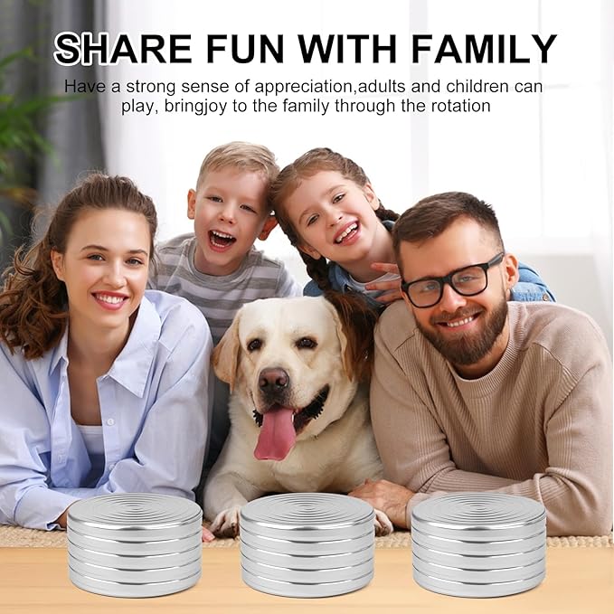 Kinetic Desk Toys, Fidget Toys Adults, 1.77'' Desk Toys for Office for Adults, Spinning Tops for Kids, Physics Toys Novelty Amusements (45MM, Silver)