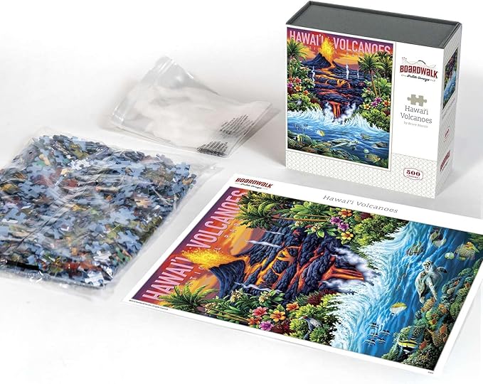 Hawaii Volcanoes National Park by Boardwalk - 500 Piece Jigsaw Puzzle for Adults, Made in USA
