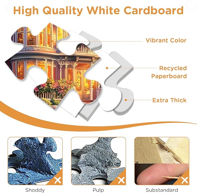 300 Piece Puzzles for Adults, Jigsaw Puzzles 300 Pieces Beautiful House Building Puzzle, Dog Puzzles for Adults Kids Seniors Recycled Cardboard Puzzle Games Family Activity Night Gift Toy 20.5x15in