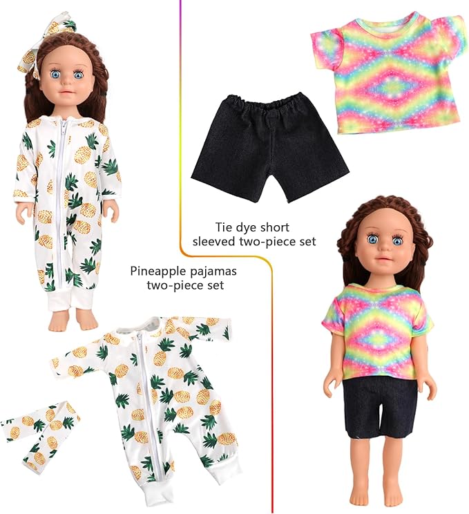 10 Sets of 18 Inch American Doll Clothes, Including 10 of Doll Clothing Dress Outfits for American Dolls, Birthday Gifts for Kids
