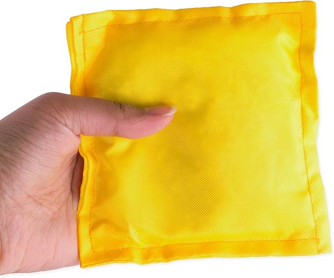 Super Z Outlet Nylon Cornhole Bean Bags Toy Set Sack Hand Toss Games Weights for Kids (5" x 5" Assorted Colors)