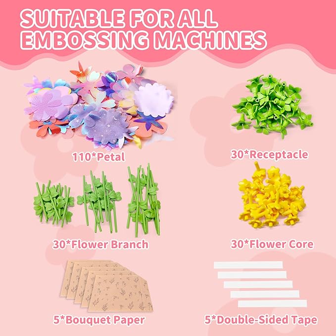 RISUNTOY Flower Making Kit for Kids with 210 Pieces Create 30 Unique Fabric Flowers | DIY Craft Kit for Ages 3+ | STEM Toys for Creative Fun