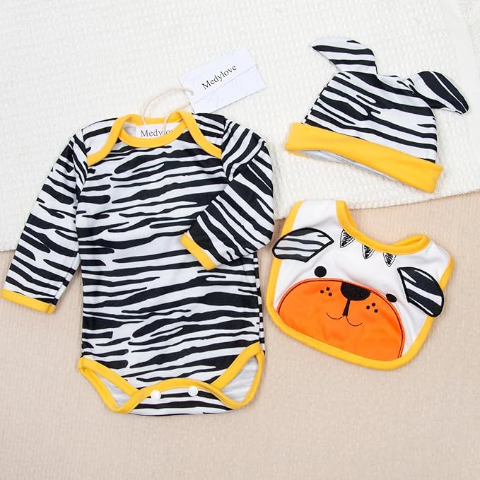 22'' Medylove Reborn Baby Doll Clothes Set Boy for 20- 22 inch Reborn Doll Tiger Outfit Accessories 5 Pieces