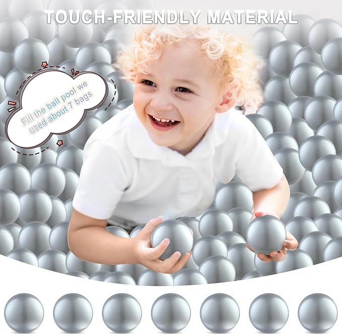 Clear Ball Pit Balls - Crush Proof Plastic Toy Balls for Boys and Girls