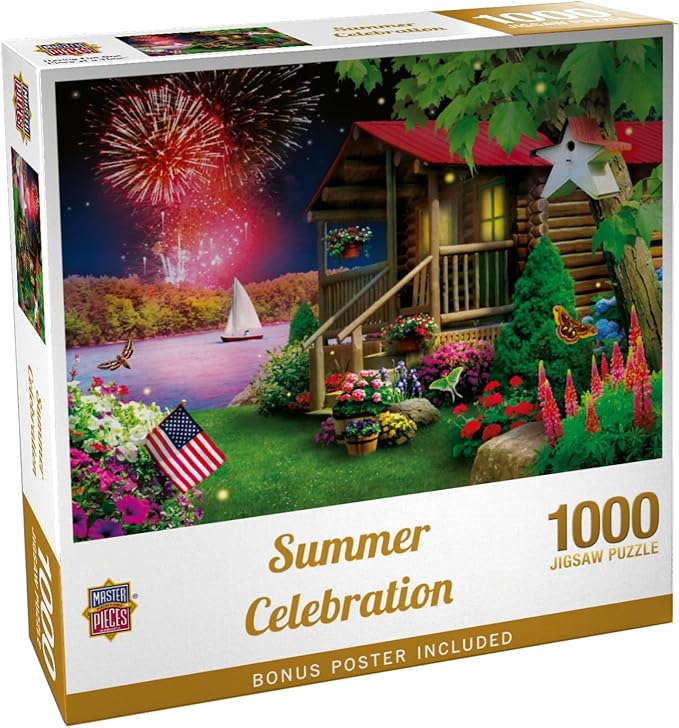 Masterpieces 1000 Piece Jigsaw Puzzle for Adults & Families, Summer Celebration, 4th of July Jigsaw, Puzzles for Adults 1000 Pieces, 19.25"x26.63", Jigsaw Puzzle, Ages 14+
