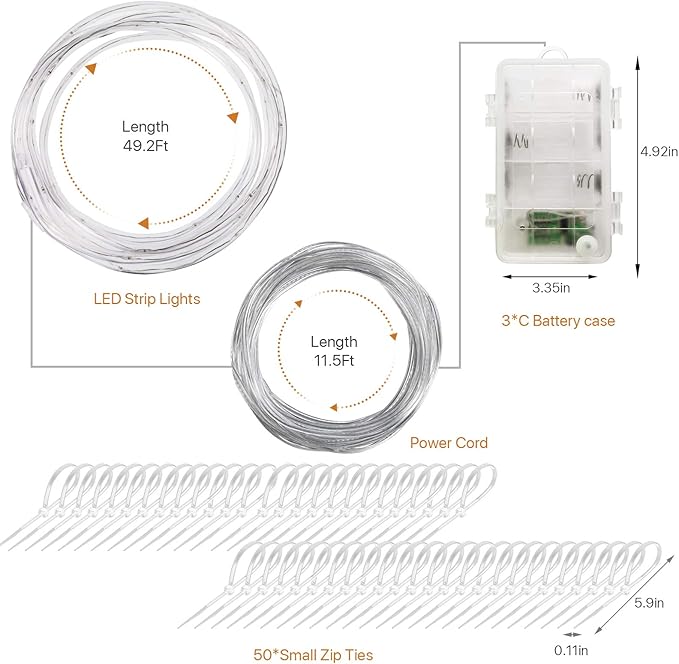 【Upgraded Large Volume&Longer Version】LED Trampoline Lights, Remote Control Trampoline Rim LED Light for 15Ft Trampoline, C Battery Box, 16 Color Change, Waterproof,Bright to Play at Night Outdoors