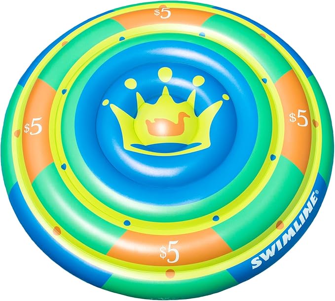 SWIMLINE Original Casino Chip Pool Float – Durable Vinyl Lounger for Adults & Teens – Fun Pool Float for Lake, Beach, or Backyard – Easy to Inflate and Store