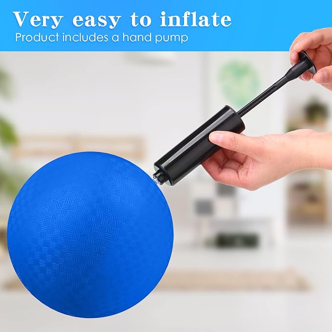 Yunsailing 24 Pack Dodgeballs Bulk 6 Inch Operation Christmas Playground Balls Rubber Bouncy Inflatable Kickball with Pump for Kids Adult Outdoor Handball Game Christian Donation Gift (Blue)