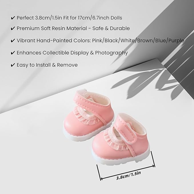 Clothes for Lu bubu 17cm Dolls(No Doll) Accessories, Stylish Kawaii Pink Outfit Set 5 Pieces Suitable for 17cm Dolls , Doll Hat Shoes Clothing Set Replacement