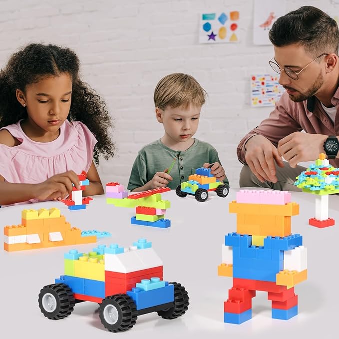 1500 Pieces Building Bricks, Classic Bulk Building Blocks Set, Creative Building Toys Compatible with All Major Brands, Gfits for Kids - 16 Shapes / 10 Colors
