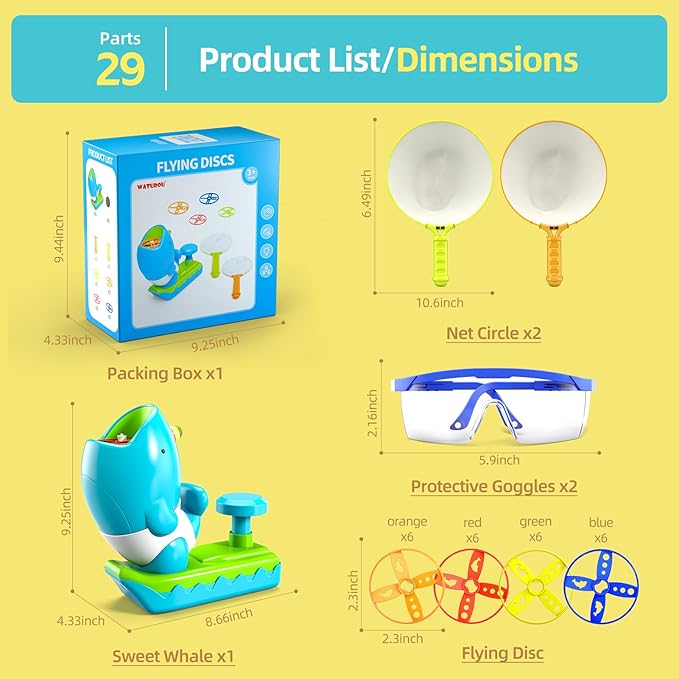 24 PCS Flying Disc Launcher Outdoor Indoor Game Toys Gifts for 3 4 5 6 Year Old Kids, Outdoor Outside Game Toys for Kids Boys Ages 3-5 4-8, Ideal 3 4 5 6 Year Old Boys Birthday Gifts