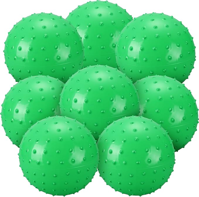 Bouncy Spiky Sensory Ball - Inflatable Massage Stress Fidget Toy Playground Balls for School Party Favors Outdoor Indoor