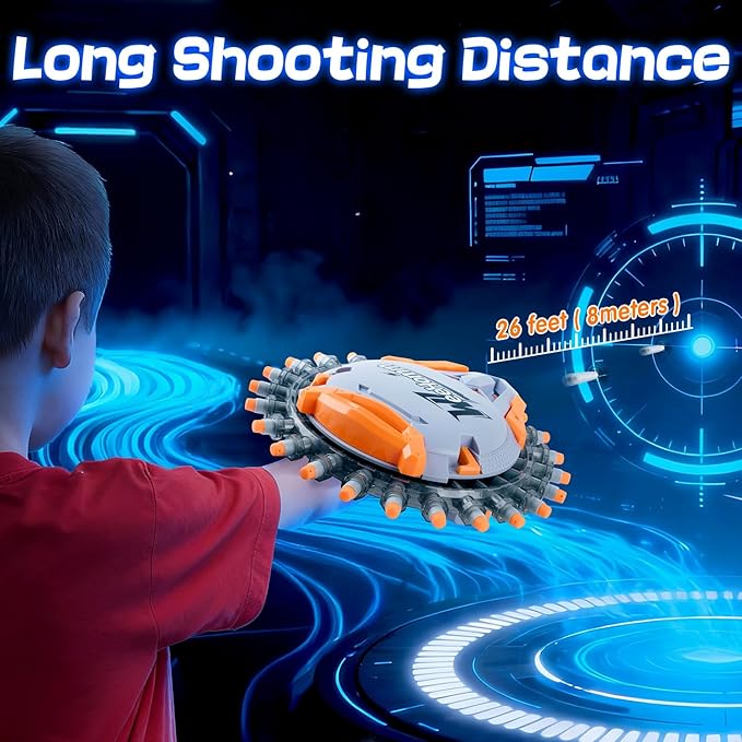 Shooting Game Toys for Boys Age 6 7 8 9 10+ Years Old, Kids Sports & Outdoor Games Toy Foam Blasters, 30 Consecutive Launches Shooting Shield with 40 Darts, Cool Toy Guns for Christmas Birthday Gift