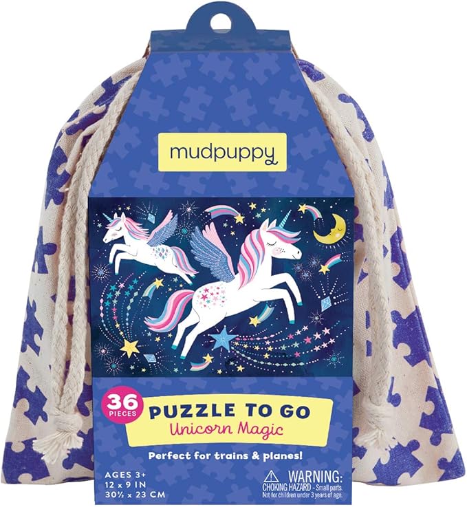 Mudpuppy Unicorn Magic – 36 Piece Puzzle to Go Featuring Sparkly Magical Unicorns Perfect Travel Activity for Children Ages 3 and Up