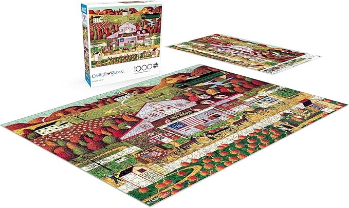 Buffalo Games - Charles Wysocki - Autumn Farms - 1000 Piece Jigsaw Puzzle - Colorful Fall Puzzles for Adults – Precision-Cut Pieces, Beautiful Seasonal Artwork, Hours of Relaxing Fun