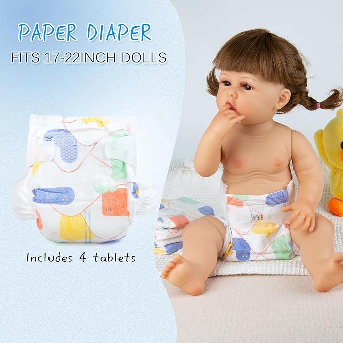 PEDOLLTREE 12 Pcs Set Reborn Baby Doll Clothes Accessories Blue Puppy Outfit Set for 18-22 Inch Newborn Baby Boy Reborn Doll Clothes with Monster Backpack