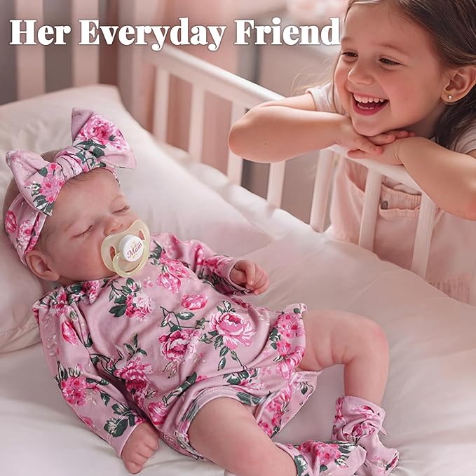 BABESIDE Lifelike Reborn Baby Dolls - Sleeping Realistic Newborn Soft Body Real Life Girl Dolls with Accessories Gifts for Kids Age 3 + & Collection, 20 inches