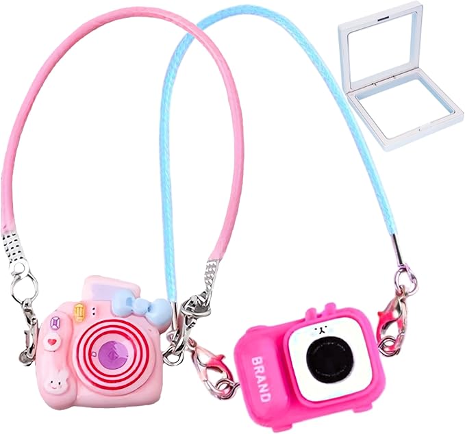 Doll Accessories for Labubu,2Pcs Cute Labubu Accessories Set,Including Pink Mini Labubu Cameras,17cm Labubu Accessories(no Doll)