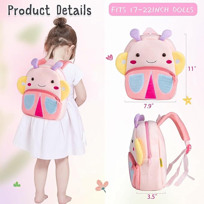 Reborn Baby Doll Clothes for 18-20 Inch Reborn Doll Clothes Accessories Pink Elephant Babydoll Butterfly Diaper Bag Girl 12 Pcs