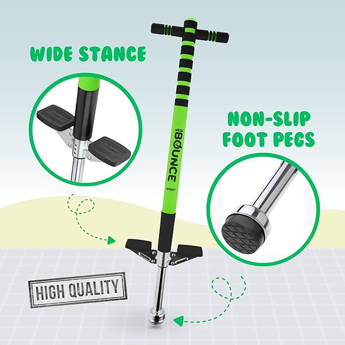 New Bounce Pogo Stick for Kids - Pogo Sticks, 40 to 80 Lbs - Sport Edition, Quality, Easy Grip, PogoStick for Hours of Wholesome Fun