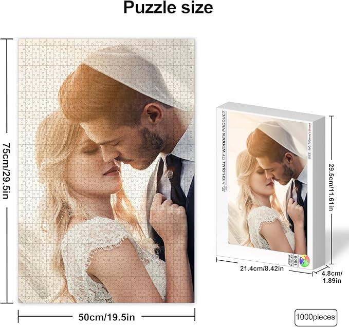 Personalized Puzzles for Photos, Custom Puzzle 1000/1500 Piece, Customized Jigsaw Puzzle Gift for Wedding, Holiday, Mother, Father, Birthday, Pet, Custom Gifts