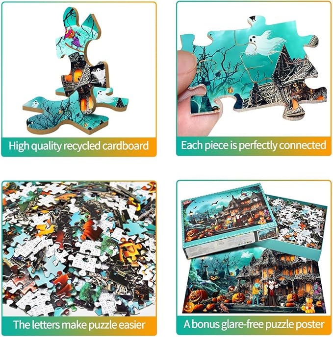 Halloween Jigsaw Puzzles for Adults 1000 Piece Puzzle for Adults 1000 Pieces Puzzle 1000 Pieces-Horror Night Watch Party