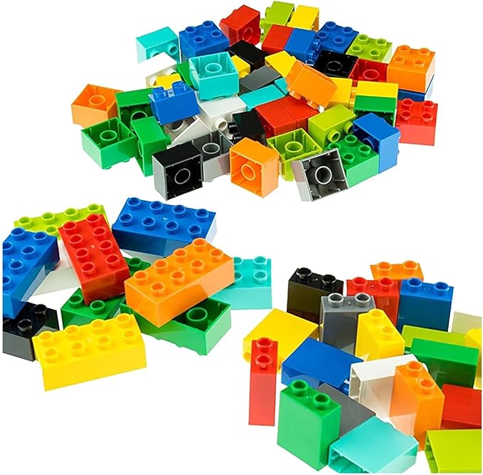Strictly Briks Building Blocks Set - Easy-Grip Toddler Toy - Educational Building Set for Cognitive Development - Compatible with Lego Blocks - 108 Pieces, Multicolor