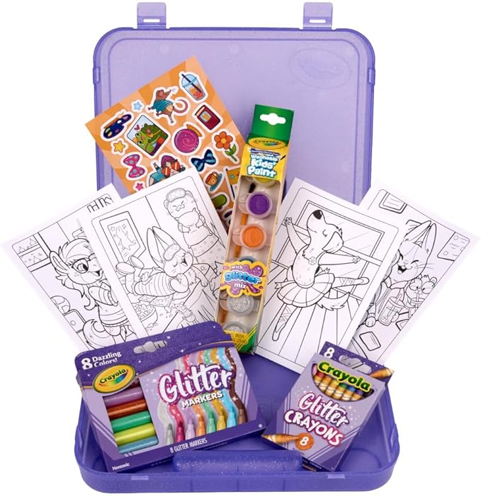 Crayola Glitter Art Kit (50+ Pcs), Glitter Crayons & Coloring Supplies, Kids Art Set, Gifts for Girls & Boys, Ages 5+